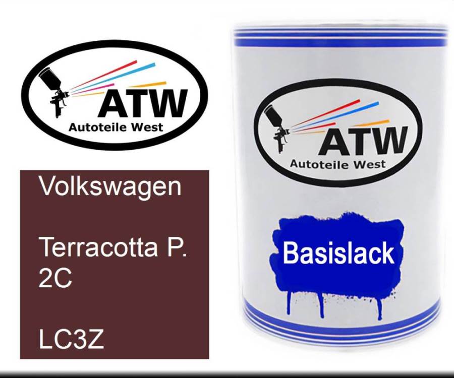 Volkswagen, Terracotta P. 2C, LC3Z: 500ml Lackdose, von ATW Autoteile West.